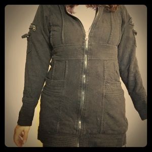 Reversible black fall/winter coat.